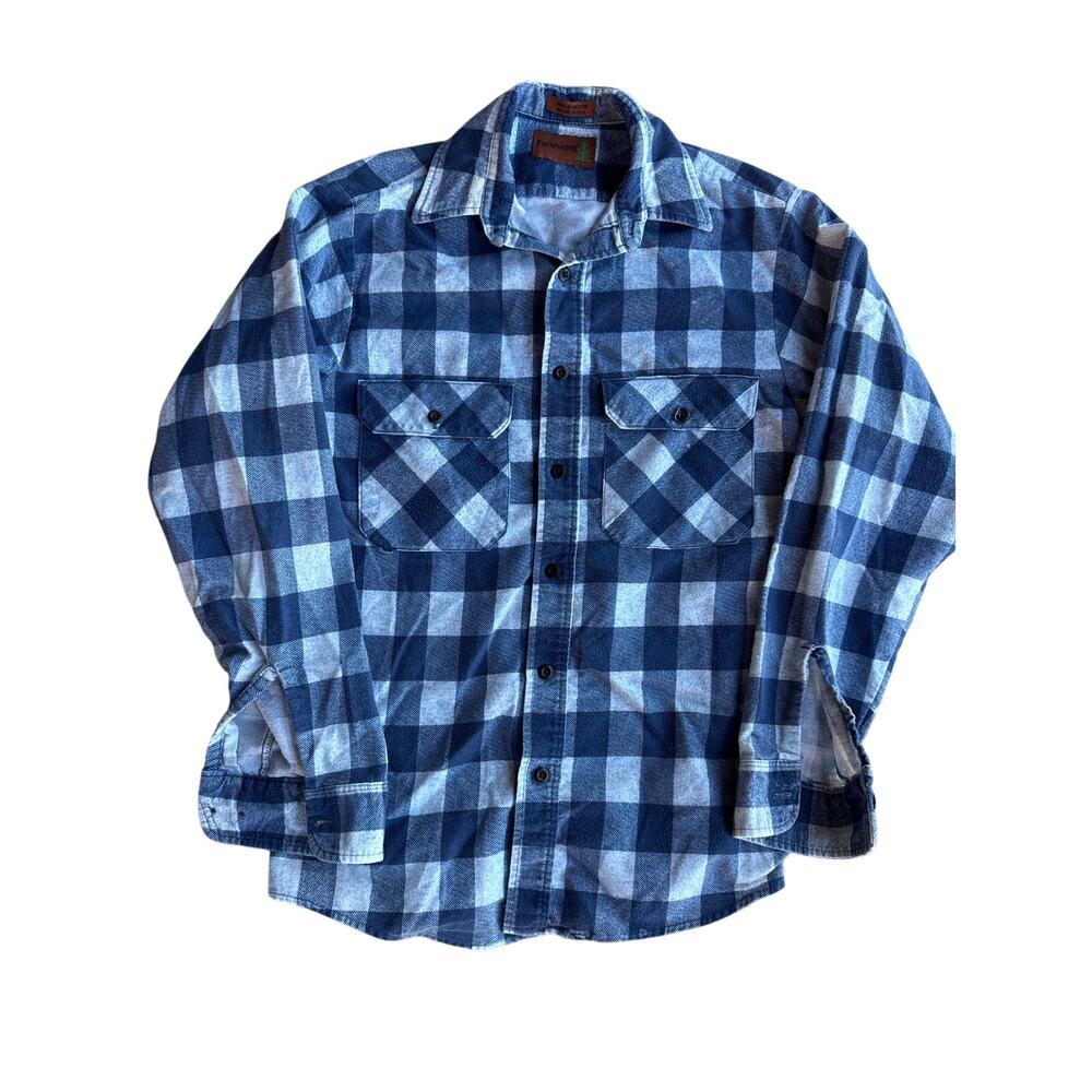 Vintage Fieldmaster USA Made Lightweight Thin Blue and White M Flannel